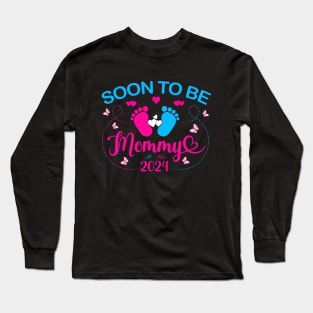 Soon To Be Mommy 2024 New Mommy Promoted To Mommy Pregnancy Long Sleeve T-Shirt